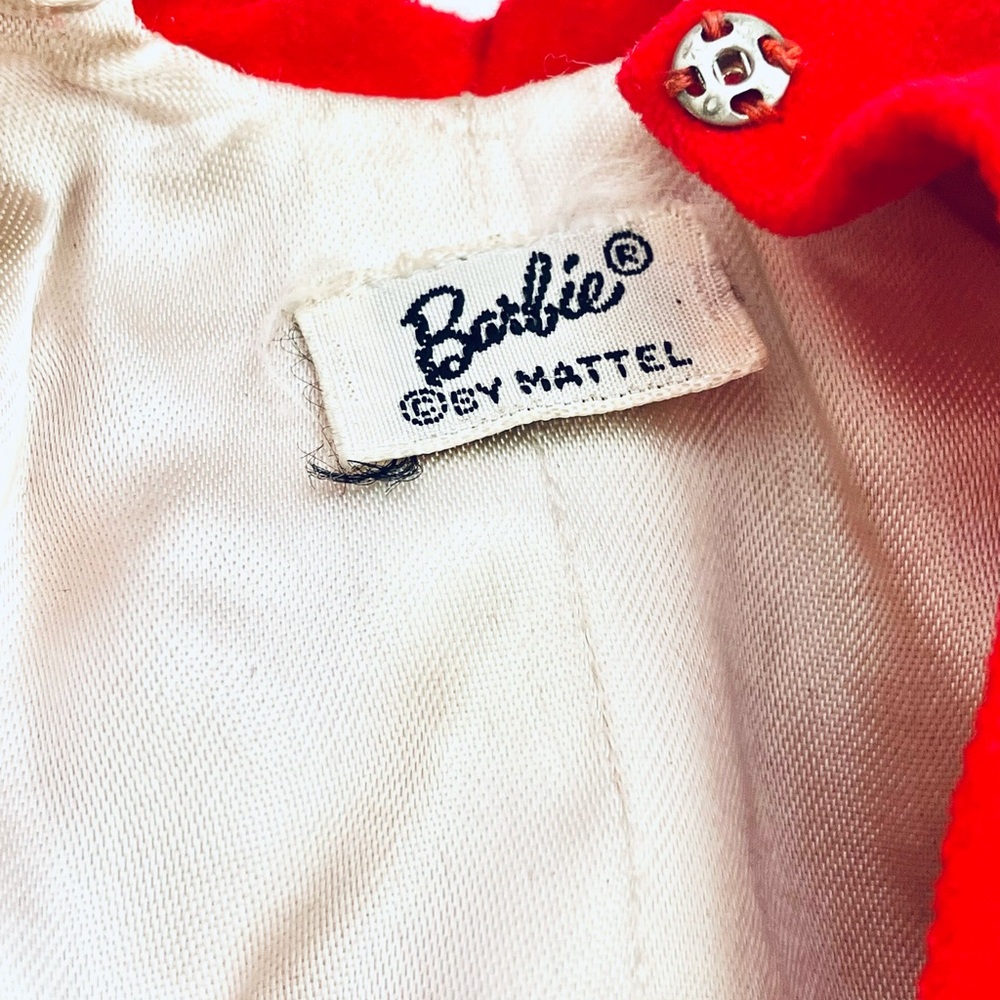 Barbie 1962 Red Flare Coat Dress Hat Purse Gloves Read Dress Stained #939 - Picture 11 of 11